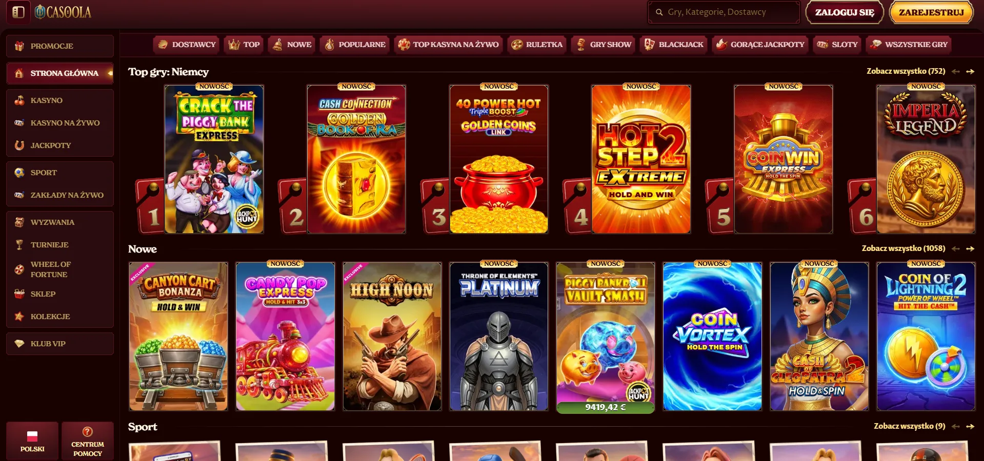 Casoola Casino Logowanie